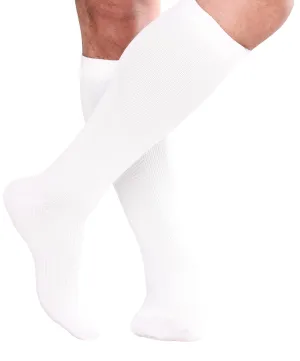 Absolute Support - Made in USA - Travel Socks for Men 15 - 20 mmHg for Circulation and Varicose Veins - Sports Compression Stockings for Men 15 - 20 mmHg for Work and Home - White, Medium