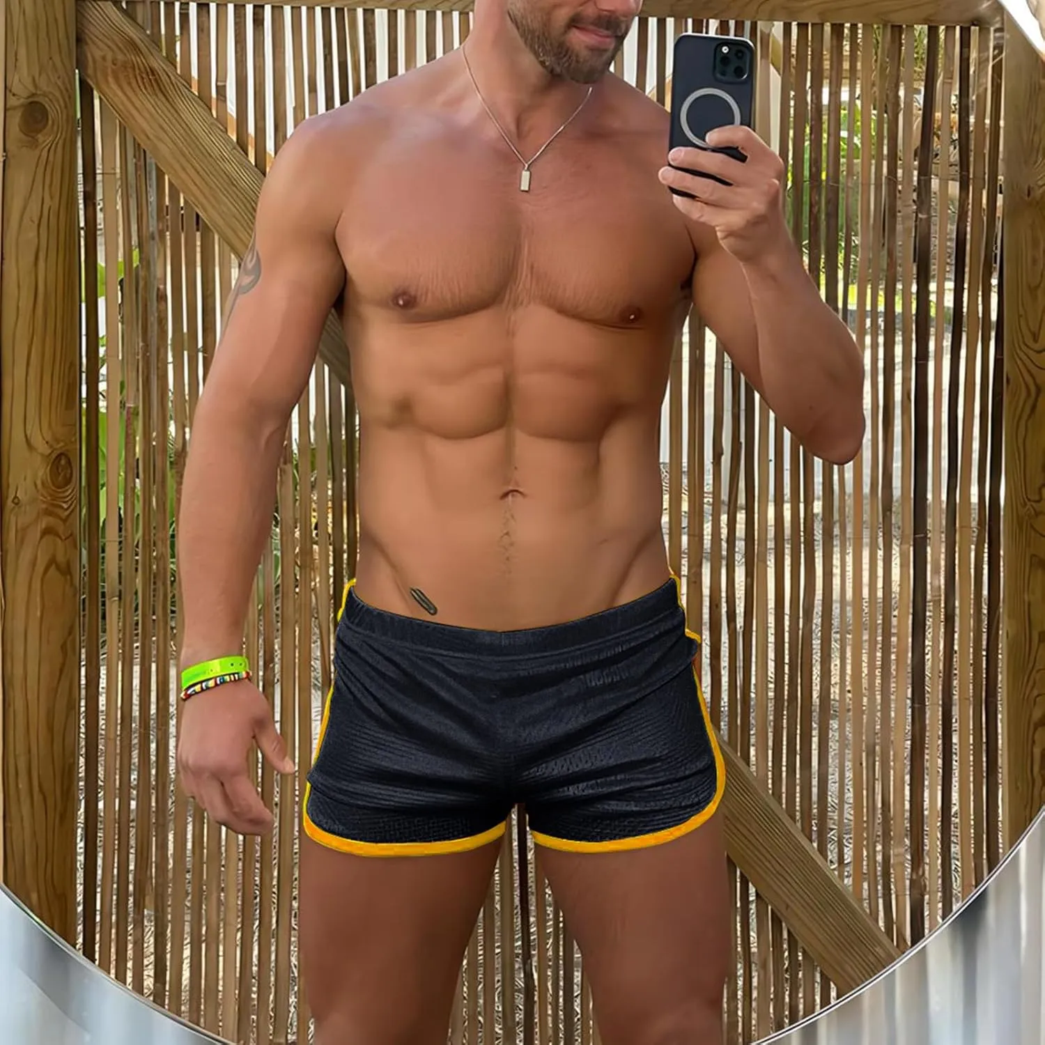 AIMPACT Mens Running Shorts Breathing Workout Gym Booty Short Shorts Sexy
