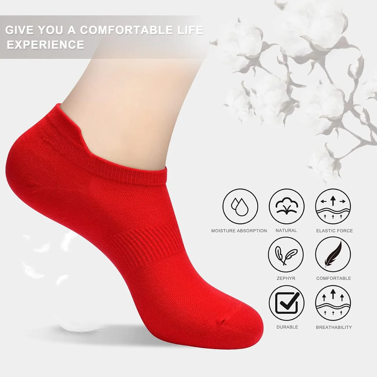 Ankle Socks Women's and Mens - 6/10 Pairs Low Cut Tab & No Show Athletics Running Socks