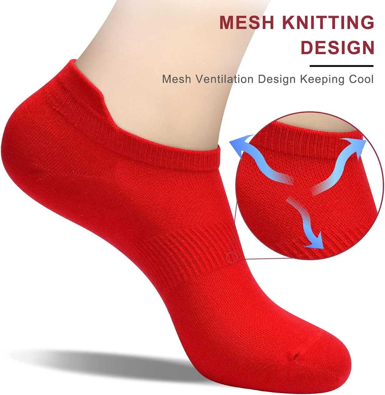 Ankle Socks Women's and Mens - 6/10 Pairs Low Cut Tab & No Show Athletics Running Socks