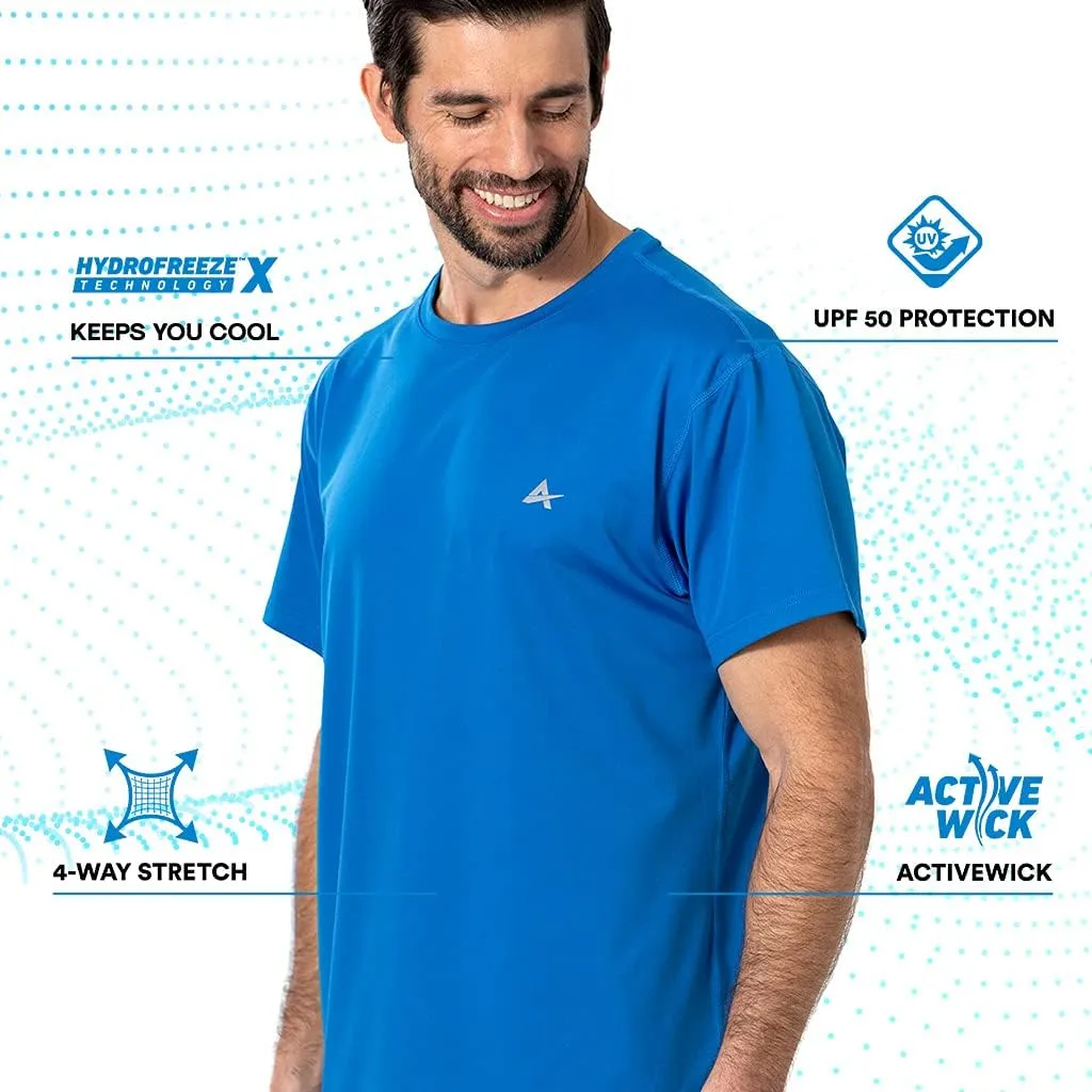 Arctic Cool Men??s Crew Neck Instant Cooling Moisture Wicking Performance UPF 50  Short Sleeve Workout Shirt