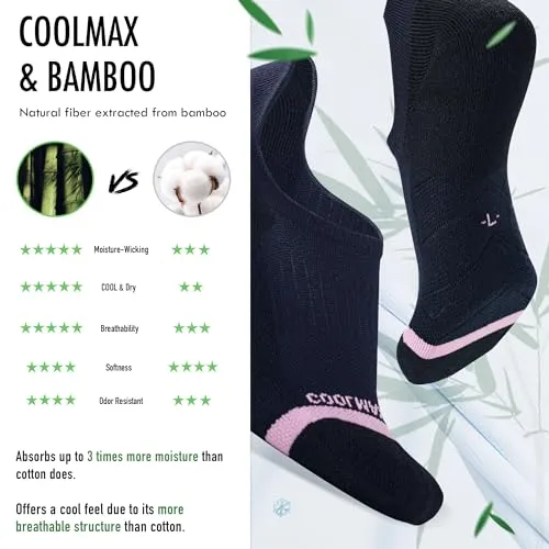 BRISIRA Bamboo Viscose Coolmax Running Compression Golf No Show Socks Womens Moisture Wicking Performance Athletic Seamless