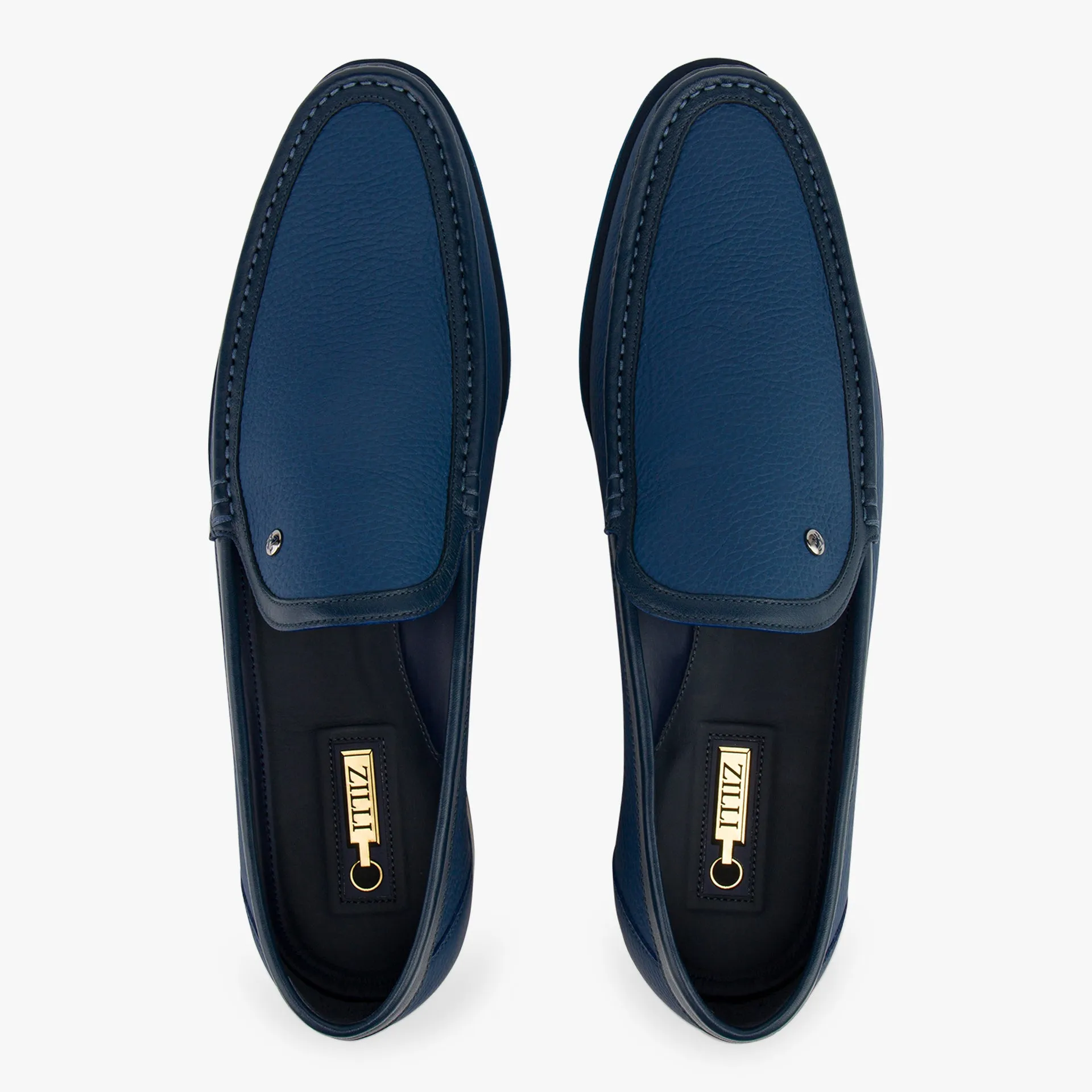 Deerskin Slip-Ons with Palladium-Finish Brass Rivet