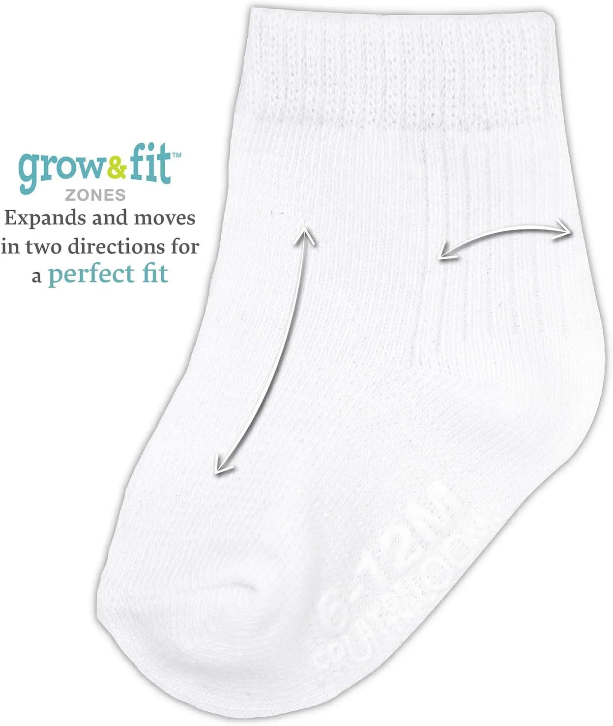 Fruit of the Loom Baby 14-Pack Grow & Fit Flex Zones Cotton Stretch Socks - Unisex, Girls, Boys