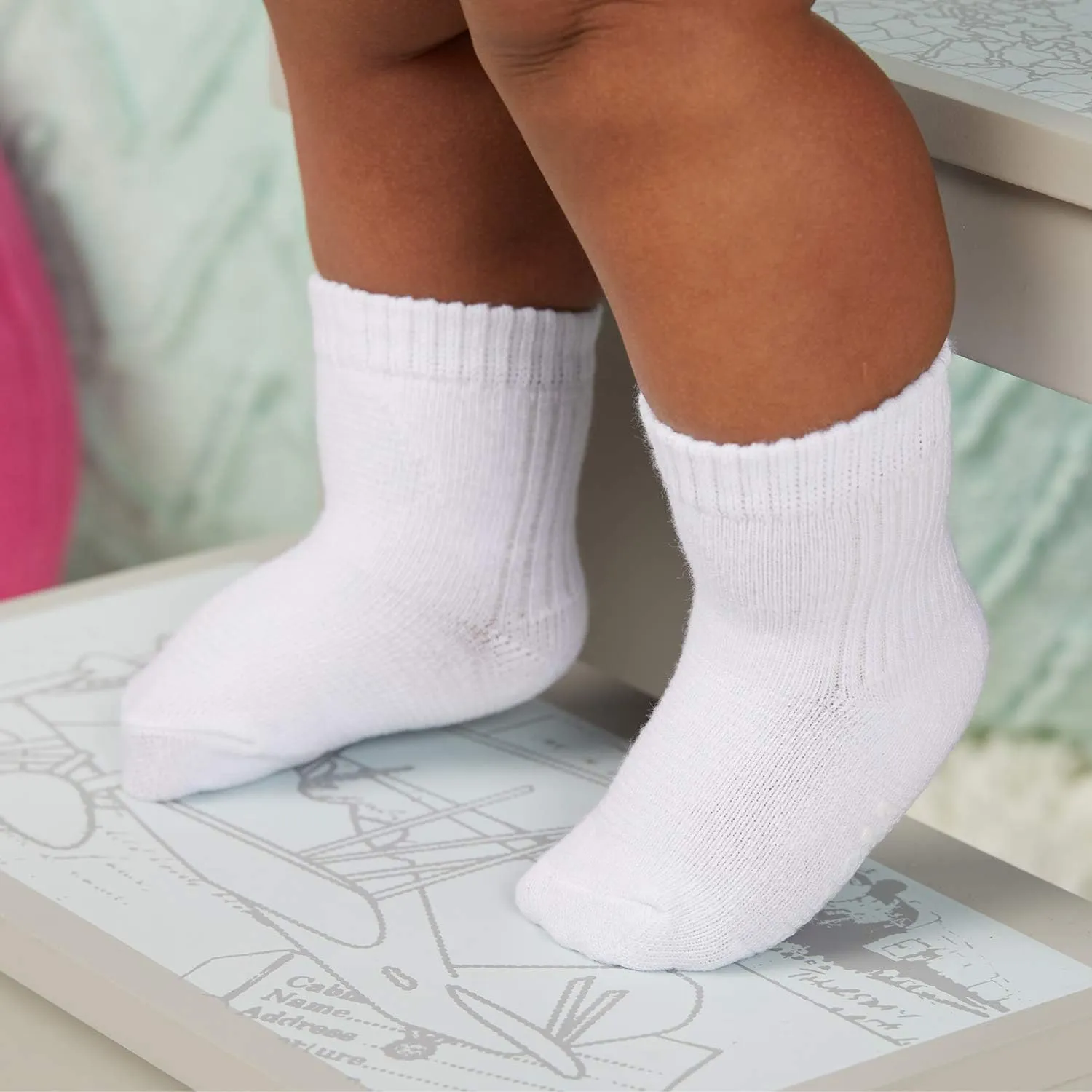 Fruit of the Loom Baby 14-Pack Grow & Fit Flex Zones Cotton Stretch Socks - Unisex, Girls, Boys