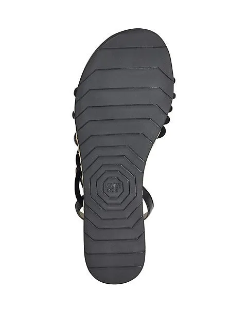 Louise Et Cie BIMO Black Platform Aysemmtrical Flatform Straps Wedge Sandals