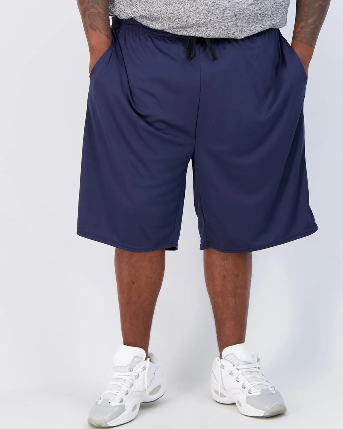 Real Essentials Men's Big & Tall 3-Pack Dry Fit & Mesh Active Athletic Perfomance Shorts (3X-5X)