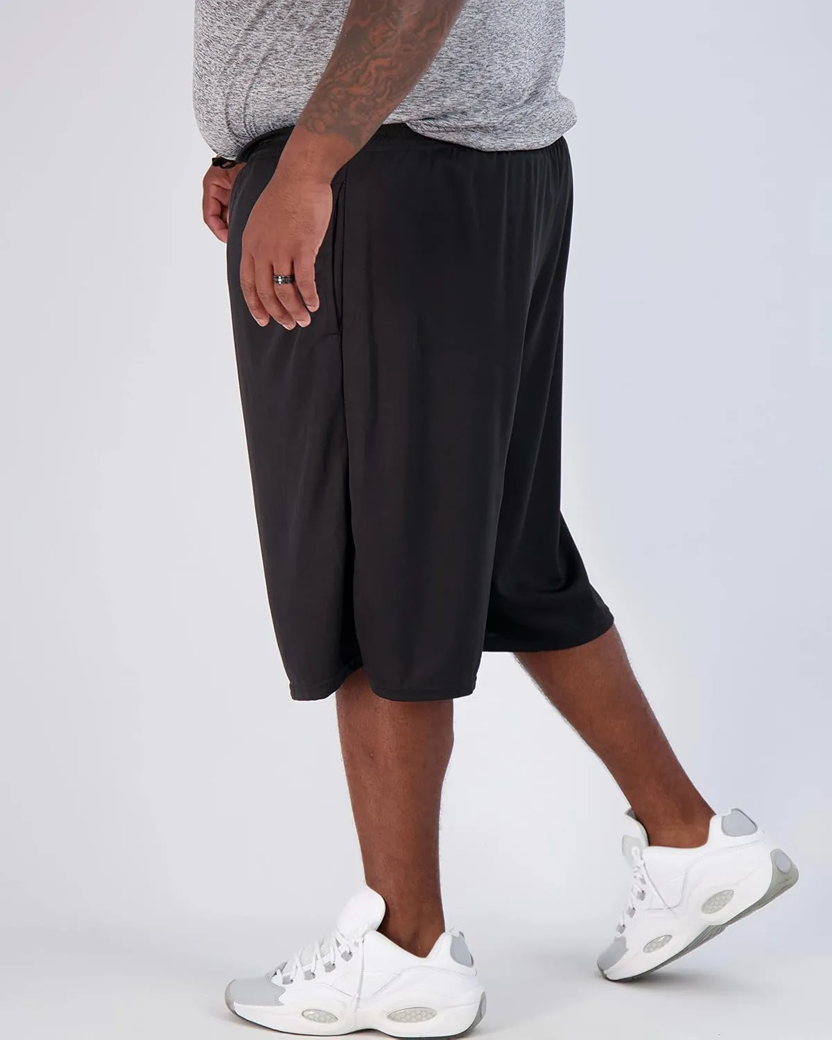 Real Essentials Men's Big & Tall 3-Pack Dry Fit & Mesh Active Athletic Perfomance Shorts (3X-5X)