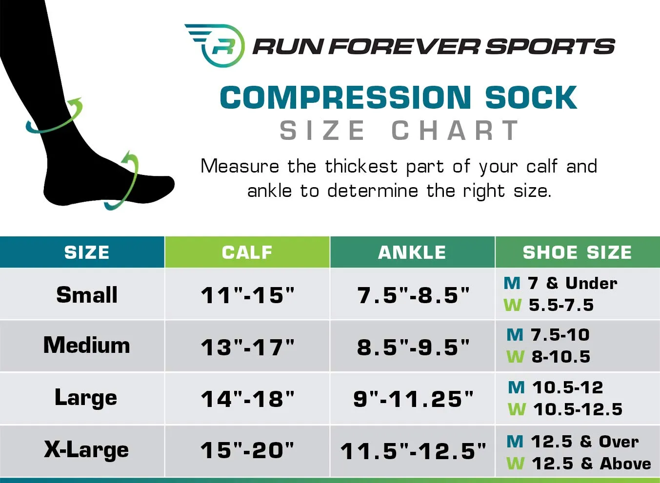 Run Forever Sports Compression Socks for Women & Men | 20-30 mmHg Knee High Medical Grade Compression Stockings