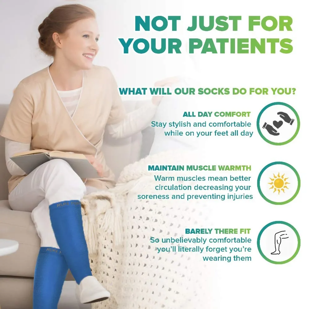 Run Forever Sports Compression Socks for Women & Men | 20-30 mmHg Knee High Medical Grade Compression Stockings