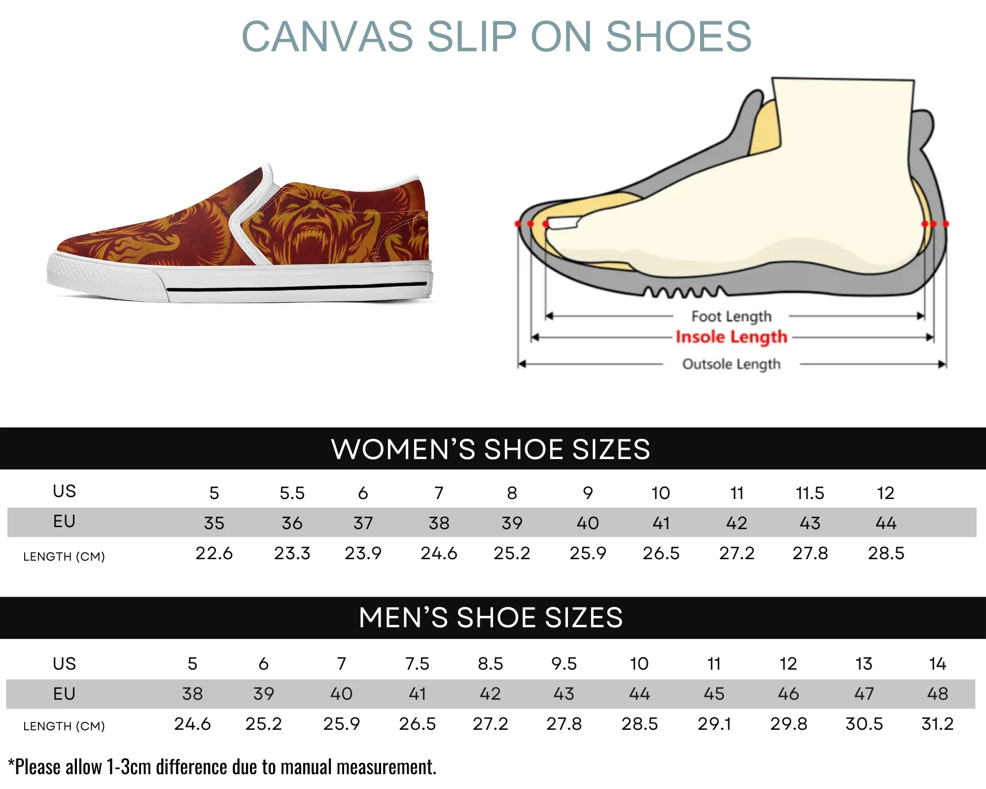 Screaming Demons Slip Ons