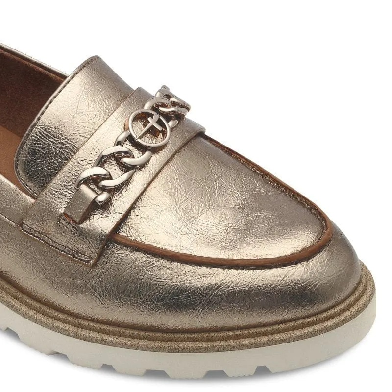 Tamaris Womens Gold Slip-on Loafer 1-24649-44