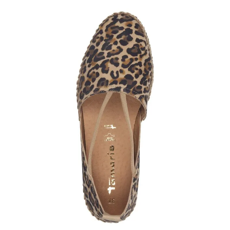 Tamaris Womens Leopard Slip-on Shoes 1-24620-44