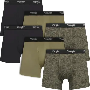 Wrangler Men??s Cooling Boxer Briefs, 6?? Inseam, Moisture-Wicking, Stretch Fabric, Pack of 6, Quick Dry